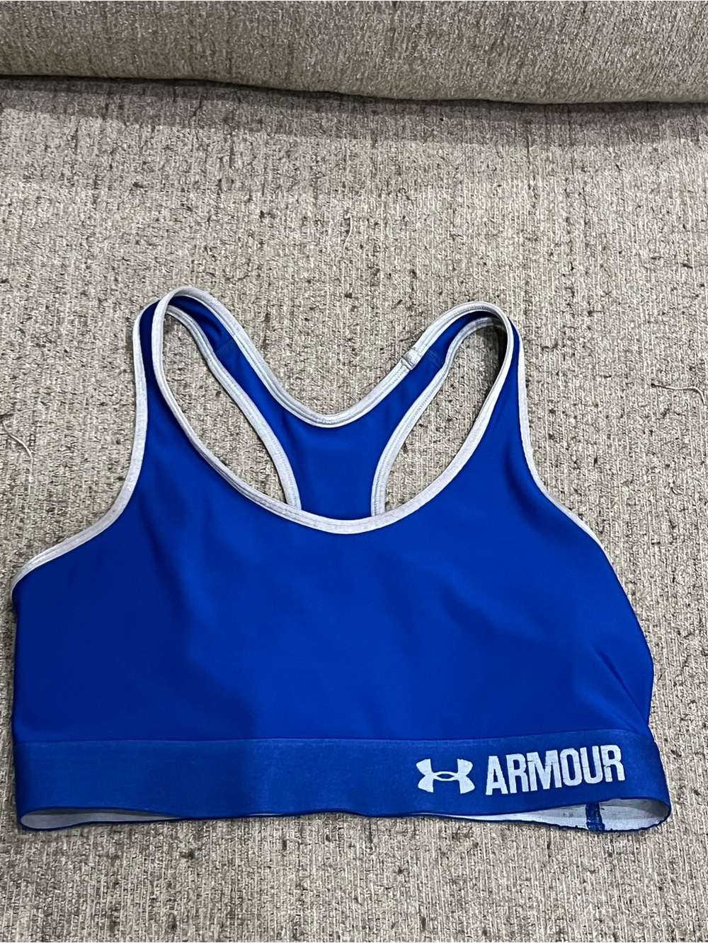 Under Armour Royal Blue Sports Bra with White Trim Sz small